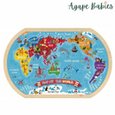 Montessori Educative Learning Wooden World Map Puzzle Activity Toy