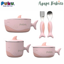 Puku Stainless Steel Shark Dining 5Pcs Set Children Table Ware - 2 Colors