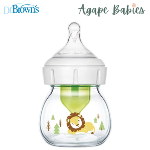 Dr Brown's oz/60 mL Glass W-N Options+ Baby Bottle,1-Pack Lion