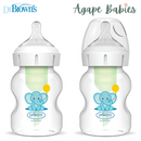 Dr Brown's 5 oz/150 mL PP Wide-Neck Anti-Colic Options+ Baby Bottle, Elephant, 2-Pack