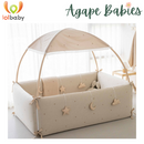 Lolbaby Cotton Embroidery Bumper Bed with Hanging Toy and Canopy (170x120x55cm) (Bundle Pack)- 6 Designs - ETA End Aug