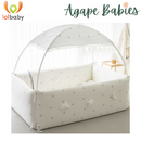 Lolbaby Cotton Embroidery Bumper Bed with Hanging Toy and Canopy (170x120x55cm) (Bundle Pack)- 6 Designs - ETA End Aug