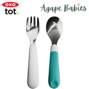 OXO Fork & Spoon Set - Aqua/Pink/Green/Orange