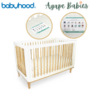 (1 Yr Warranty) Babyhood Riya Cot 5-in-1 White/Beech + My First Innerspring (Bundle Pack)