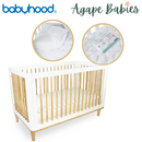 (1 Yr Warranty) Babyhood Riya Cot 5-in-1 White/Beech + Breathe Eze Tm Standard Cot Mattress (Bundle)