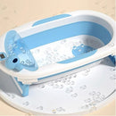 Lucky Baby Baly Collapsible Bath Tub W/Thermometer & Bath Support + Shower Skoop + Orangizer - (Grey)