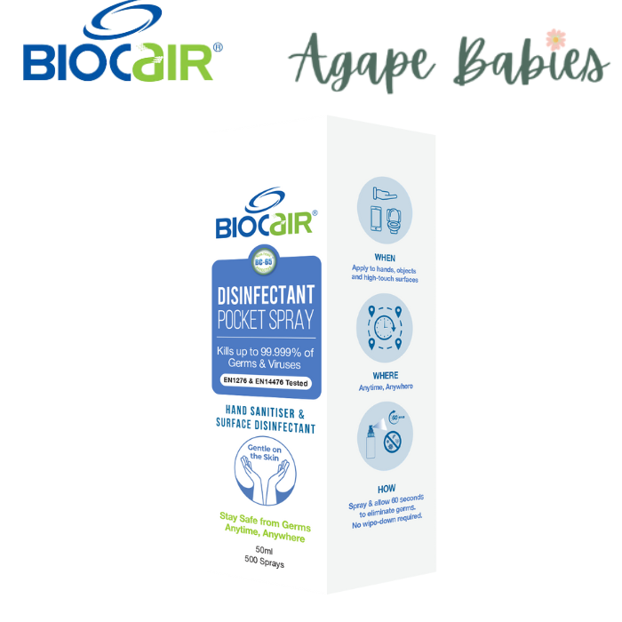 BioCair Disinfectant Pocket Spray, 50ml Exp: 05/25