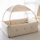 Lolbaby Cotton Embroidery Bumper Bed with Hanging Toy and Canopy (170x120x55cm) (Bundle Pack)- 6 Designs - ETA End Aug