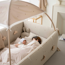 Lolbaby Cotton Embroidery Bumper Bed with Hanging Toy and Canopy (170x120x55cm) (Bundle Pack)- 6 Designs - ETA End Aug