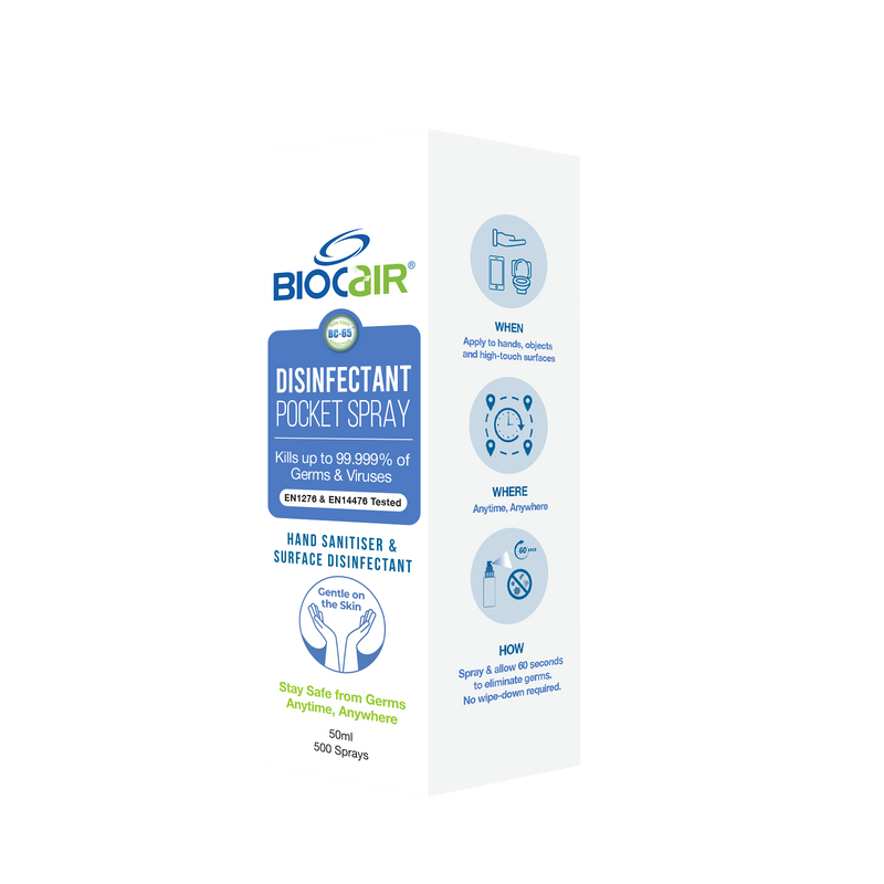 BioCair Disinfectant Pocket Spray, 50ml Exp: 05/25
