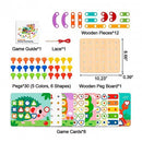 Montessori Educative Learning Wooden Rainbow Stacking Peg Activity Toy