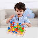 Montessori Educative Learning Wooden Rainbow Stacking Peg Activity Toy