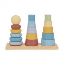 Montessori Educative Learning Wooden Stacking Shape Tower Activity Sensory Toy