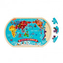 Montessori Educative Learning Wooden World Map Puzzle Activity Toy