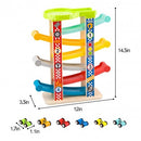 Montessori Educative Learning Wooden Car Racer Sliding Tower Activity Toy