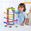 Montessori Educative Learning Wooden Car Racer Sliding Tower Activity Toy