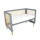 (1 yr warranty) Babyhood Riya Cot 5-in-1 Beech/Grey + Bamboo Innerspring - (Bundle Pack)