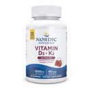 Nordic Naturals Vitamin D3 + K2 Gummies-Pomegranate, 60 gums. Exp : 01/27