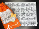 Growing Up Silicon Colouring Big Mat 40x30cm (with bag) - Alphabet (Lower Case)