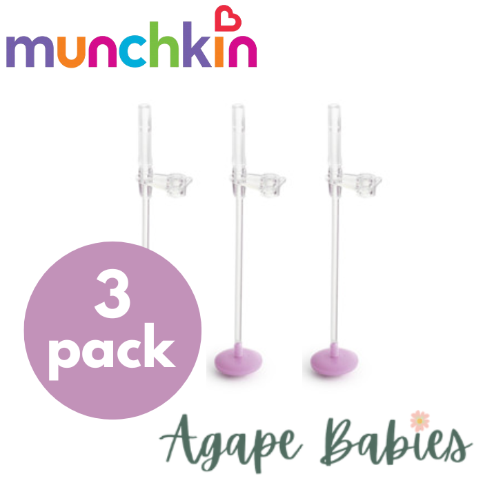 [Bundle Of 3] Munchkin Click Lock™ Weighted Flexi-Straw Cup Replacement Straw and Weight (Purple)