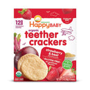 Happy Baby Happy Family Organic Teether Cracker - Strawberry & Beet, 12 x 4 g Exp: 03/26