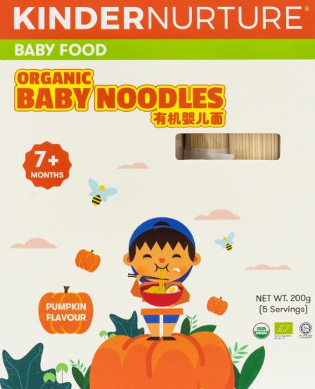 [5-Pack] KinderNurture Organic Baby Noodles- Pumpkin Flavour, 200g