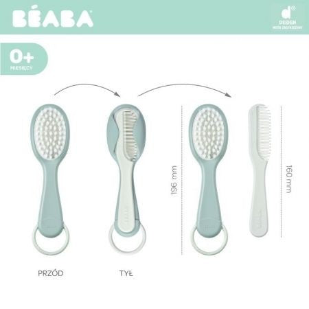 Beaba Baby Brush And Comb - Green Blue