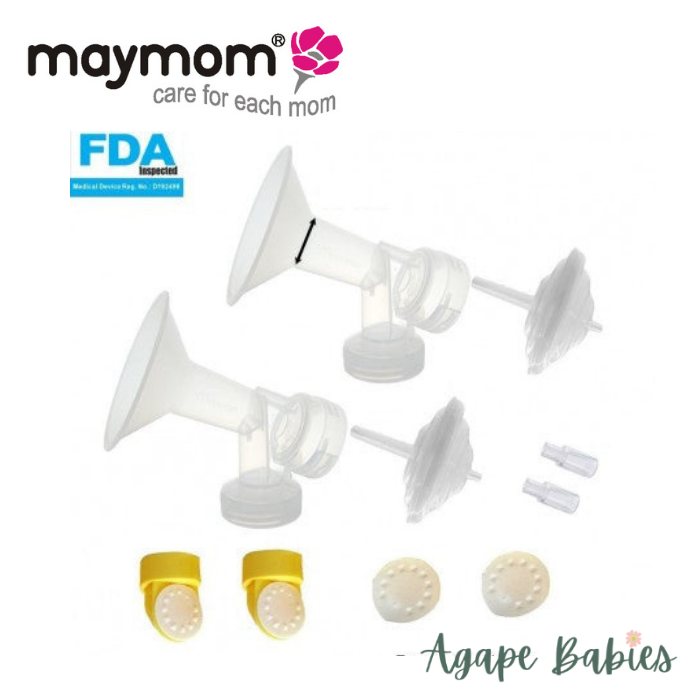 Maymom Kit For Medela Freestyle Pump 2x 17 mm Flanges Backflow Proteoctor Valve/Membrane Tubing Adapter