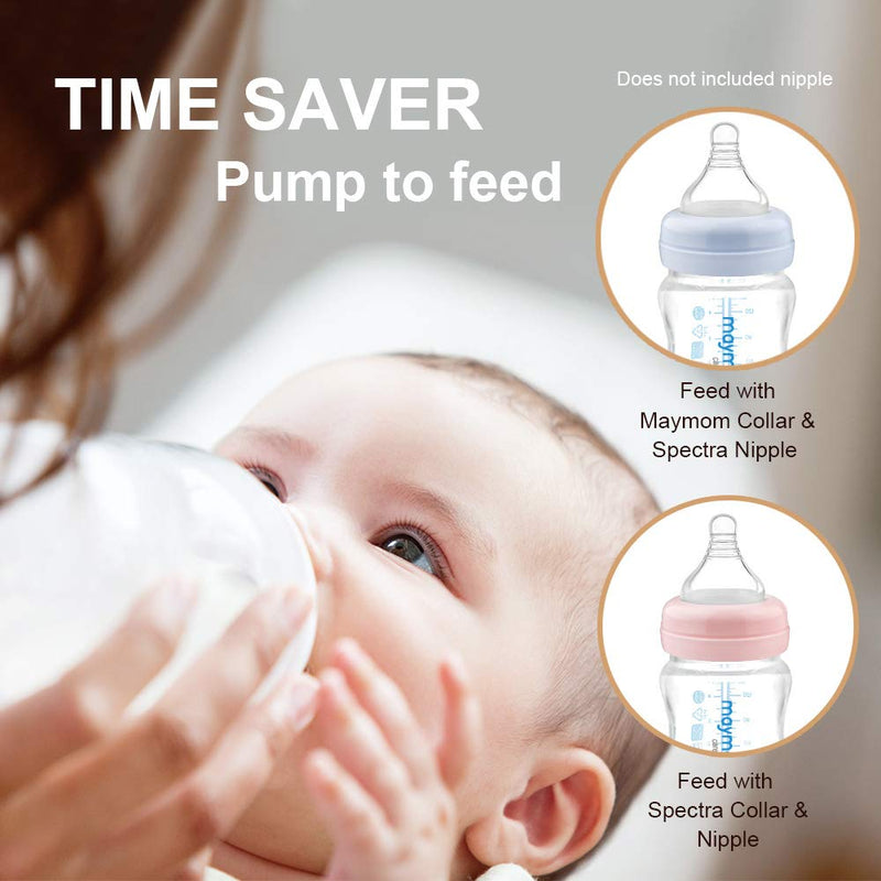 Maymom Wide Neck Breastmilk Collection n Storage Bottle 9oz; Re-markable SureSeal Disc. Fits Spectra S2 Spectra S1 Spectra 9 Plus and Avent Breastpumps Replace Spectra Bottle, Avent Classic Natural Bottle