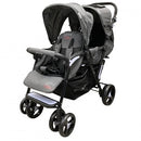 Lucky Baby City Dou™ Plus Twin Stroller - Dark Gray (1yr local warranty)