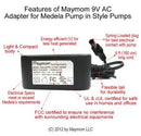 Maymom 9V Adapter for US PIS On The Go / Backpack / Metro / Freestyle / Swing