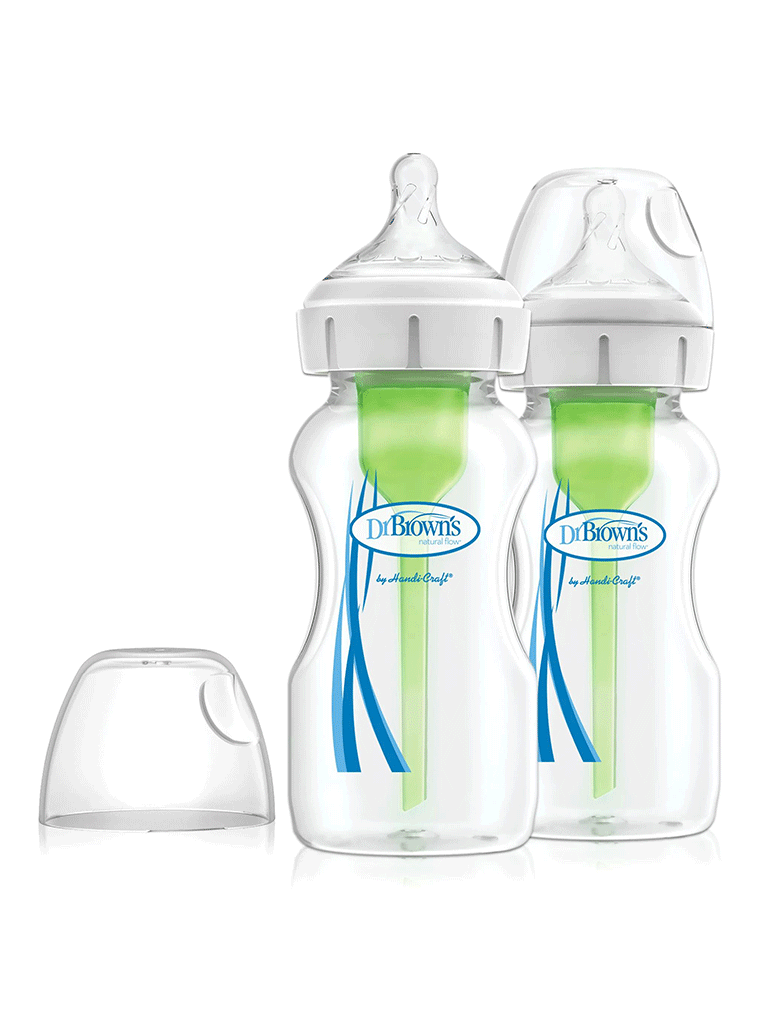 Dr Brown's 9oz/270ml PP Wide-Neck "Options+" Bottle (Twin-Pack)
