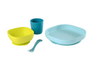 Beaba Silicone Suction Meal Set (4 pcs) - Blue
