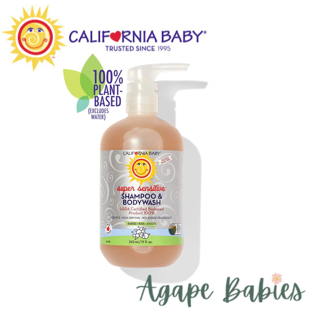 California Baby Calming Lavender Shampoo & Body Wash – 100% Plant-Based, Hypoallergenic For Sensitive Skin, 19 Fl Oz