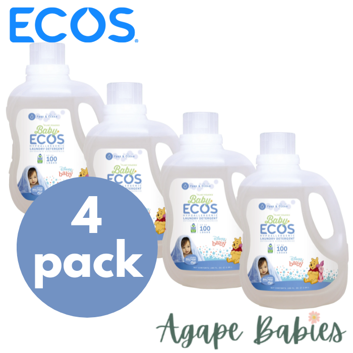 [4-Pack] ECOS Baby Laundry Detergent Free & Clear Disney 100oz