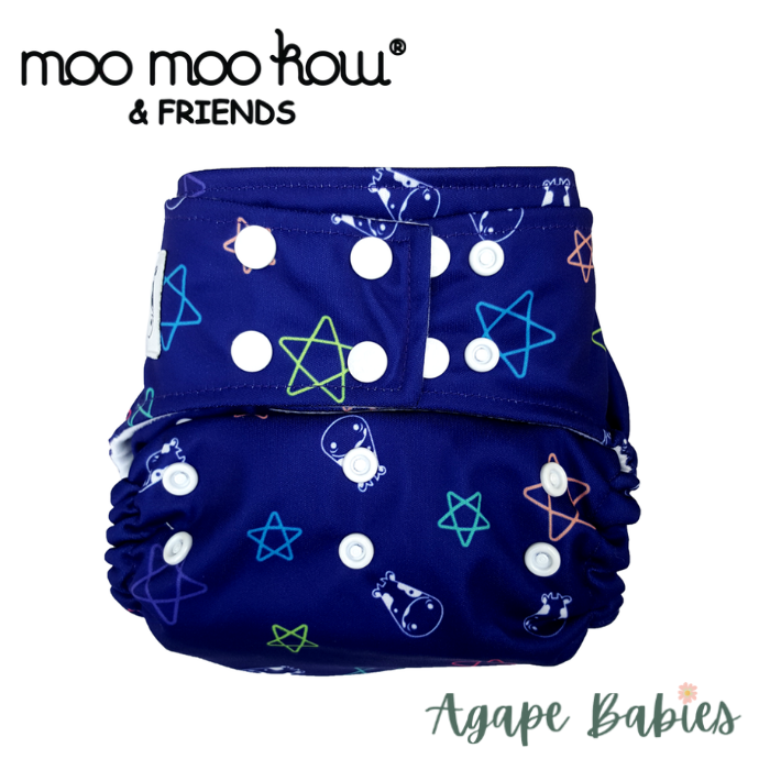 Moo Moo Kow One Size Pocket Diapers Snap - Color Star