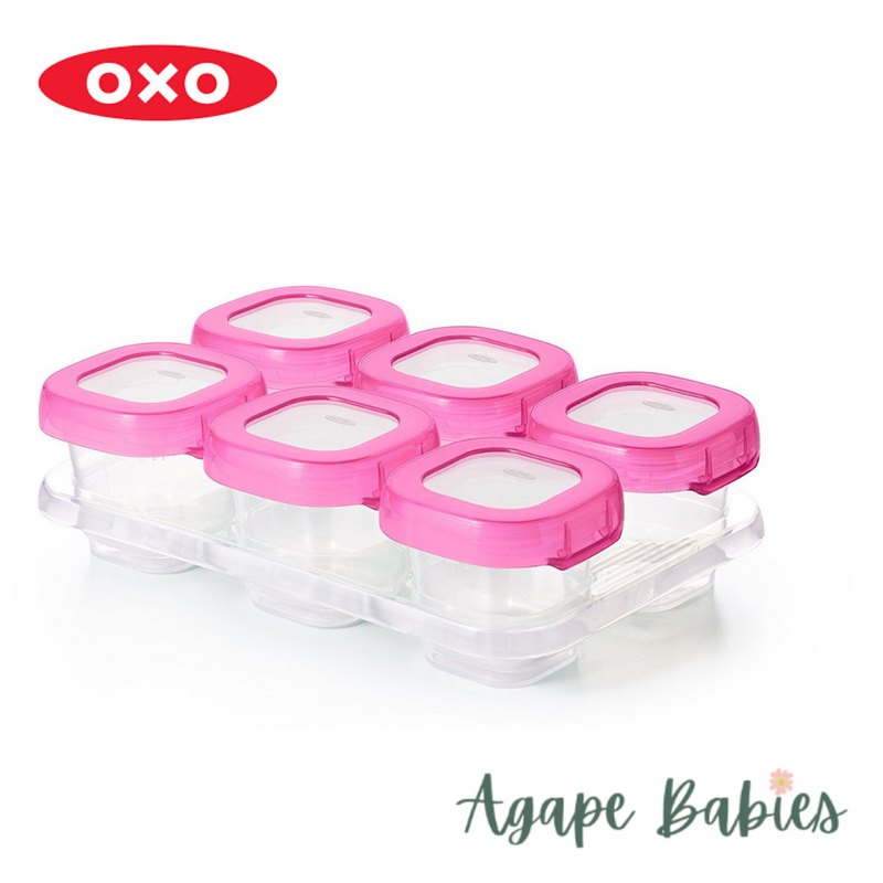 OXO TOT Baby Blocks Freezer Storage Containers Set 2oz/60ml - Pink