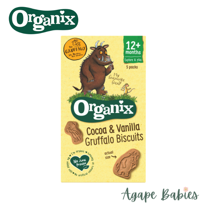 Organix Gruffalo Cocoa & Vanilla Biscuits, 5 x 20 g Exp-02/24