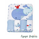 Owen 5pc Starter Hooded Towel & Washcloth Set 30 x 30" - 100% cotton - 6 Designs