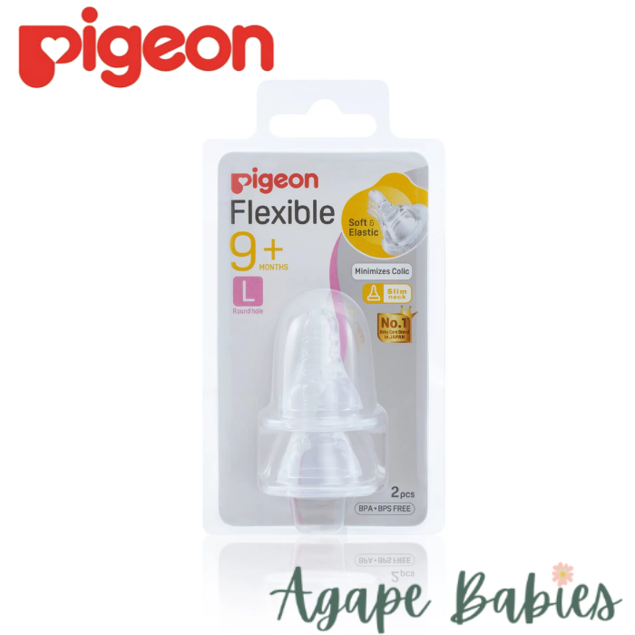 Pigeon Flexible Peristaltic Nipple Blister Pack 2pcs/Set (L)