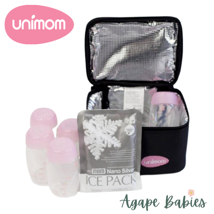 Unimom Cooler Bag (Includes 5 Milk Bottles + 2 Ice Packs)