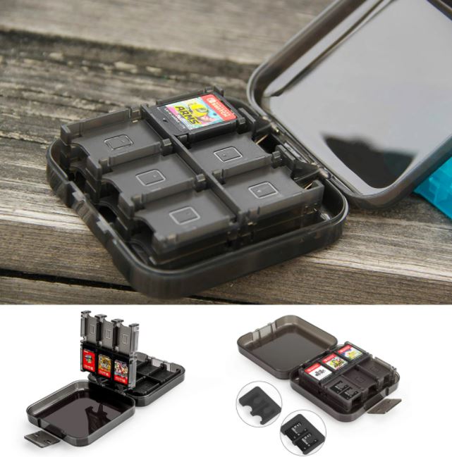 Mobilesteri Multi-Compartments Game Storage Case for 24 Nintendo Switch Games (Black)