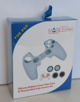 Mobilesteri Silicone Rubber Cover Skin Case & Thumb-Stick Grip Covers Set for PS5 Controllers