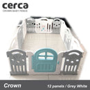 Cerca Crown Baby Fence (Grey/White)