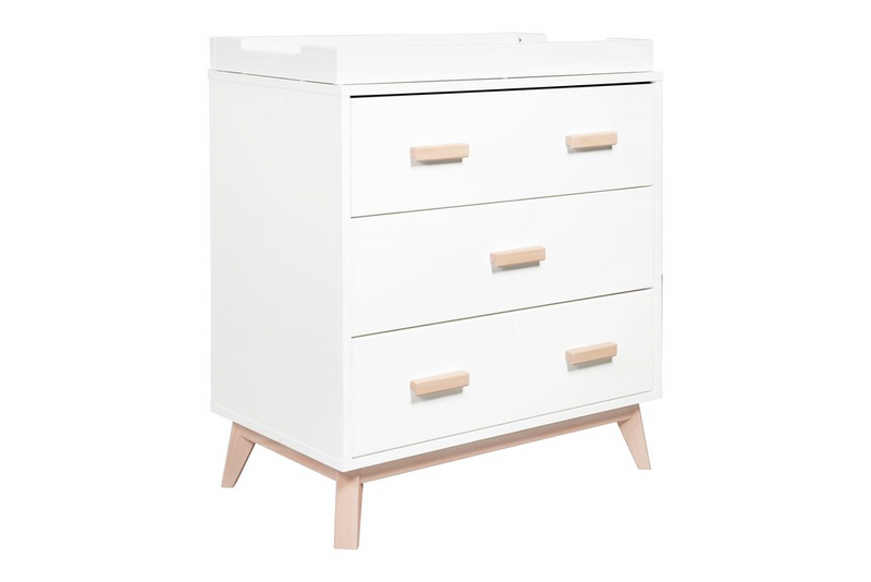 [1 Yr Local Warranty] Babyletto Scoot 3-Drawer Changer Dresser With Removable Changing Tray (White/Washed)