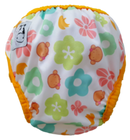 Moo Moo Kow One Size Swim Diaper - Mooky Flower with Yellow Border