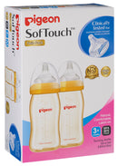 Pigeon Softouch Peristaltic Plus PPSU Nursing Bottle, 240Ml (M) 3+ Months (Y-Cut) Twin Pack