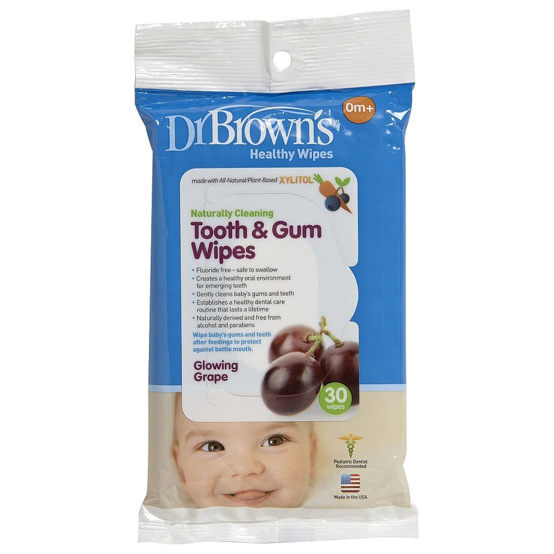 [2-Pack] Dr. Brown's Tooth and Gum Wipes (30 x 2 = 60Pack)