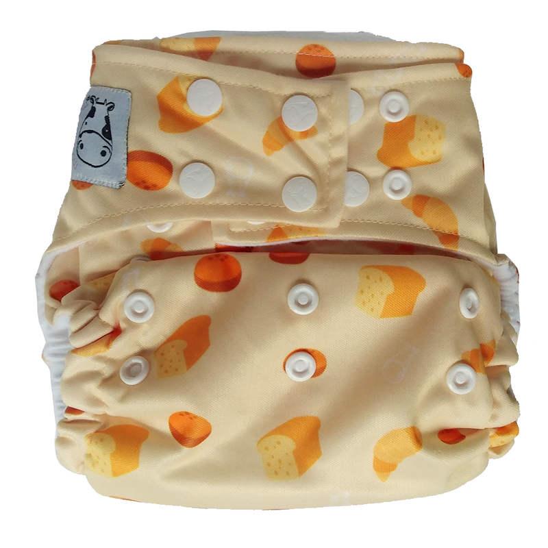 Moo Moo Kow One Size Pocket Diapers Snap - Bread