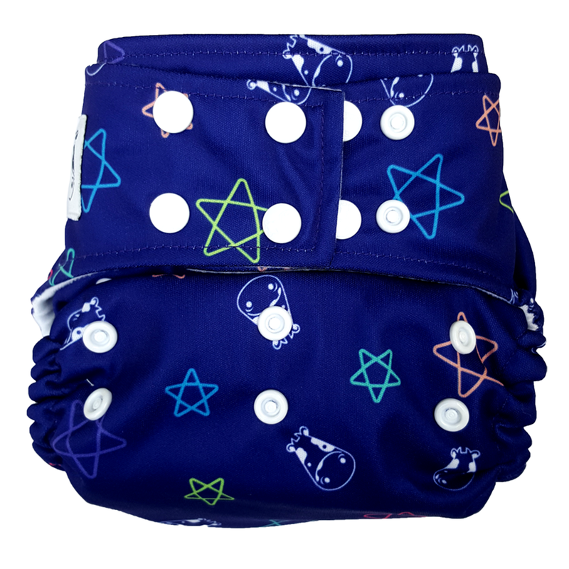 Moo Moo Kow One Size Pocket Diapers Snap - Color Star